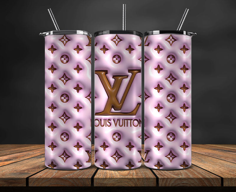 Logo LV 3d Inflatable, Fashion Patterns, Logo Fashion Tumbler 09