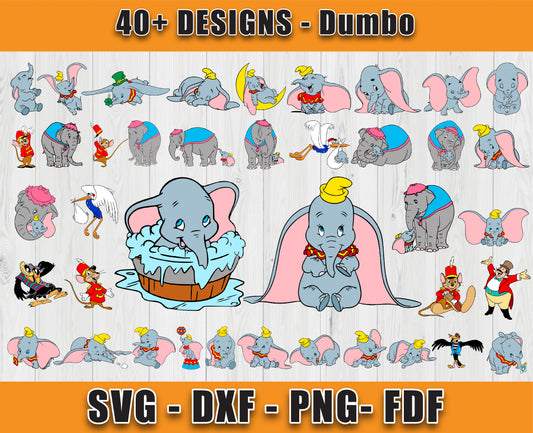 40 Designs Dumbo Svg Bundle, Bundle Cartoon Svg 09