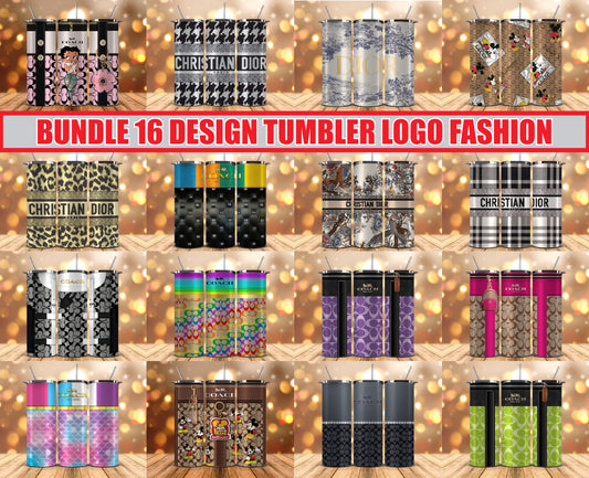 Bundle Logo Fashion Luxury Tumbler Wrap, Full Tumbler Wrap, Tumblers Designs Skinny Straight & Tapered Png 09
