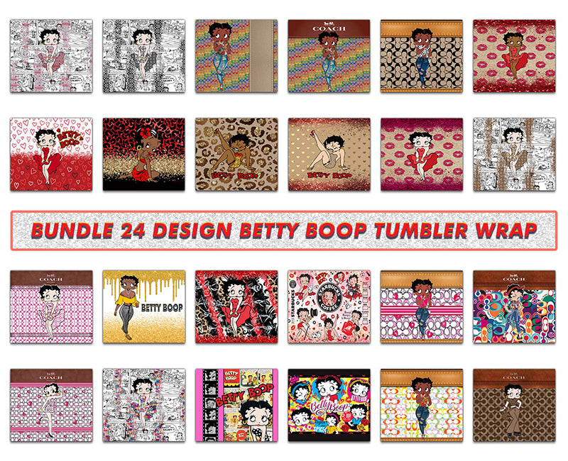 24 Design Betty Boop Skinny Tumbler Wrap, Betty Boop Tumbler Wrap ,Betty Boop Design 27