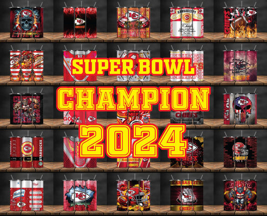 Bundle Kansas City Chiefs Super Bowl Tumbler Png, Super Bowl 2024 Tumbler Wrap, 32 Team Sport 24