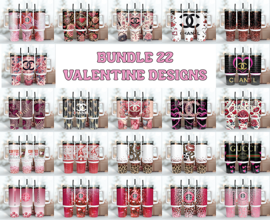 22 Designs Valentine Day Tumbler Wrap 40oz , 40oz Tumbler Sublimation Png