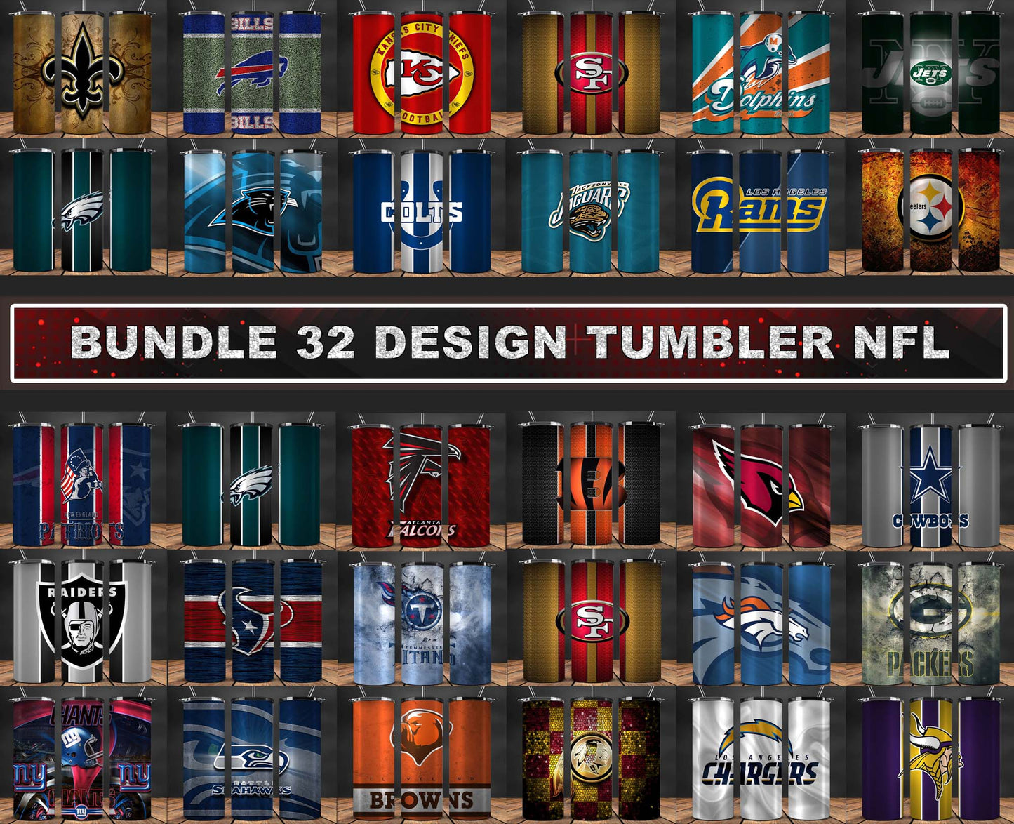 Bundle 32 Team Football Tumbler Wrap Design,Football Sports Tumbler , Football Tumbler Wrap 01