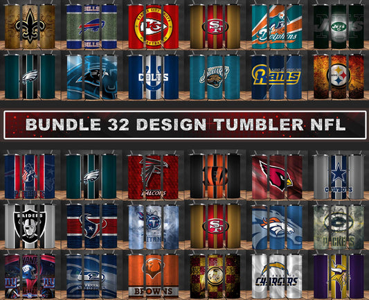 Bundle 32 Team Football Tumbler Wrap Design,Football Sports Tumbler , Football Tumbler Wrap 01