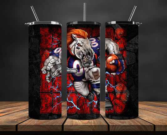 Denver Broncos Tumbler, Broncos Logo Tumbler,NFL Season 2025, Design 100