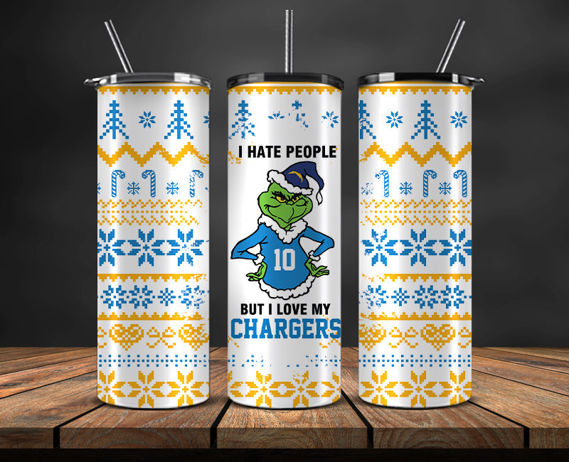 Los Angeles Chargers Christmas Tumbler Png,NFL Merry Christmas Png, NFL Christmas Tumbler Wrap 105