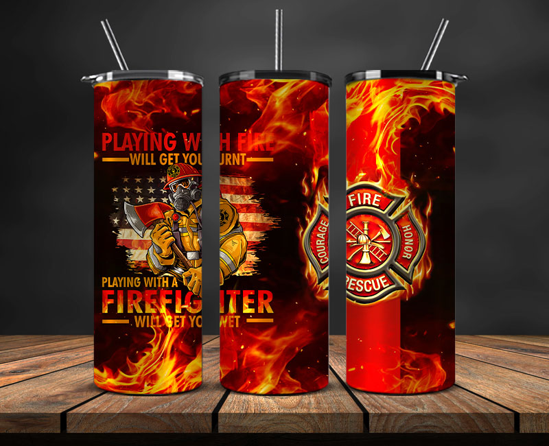 Firefighter Tumbler Wrap , Fire Rescue Fireman 10