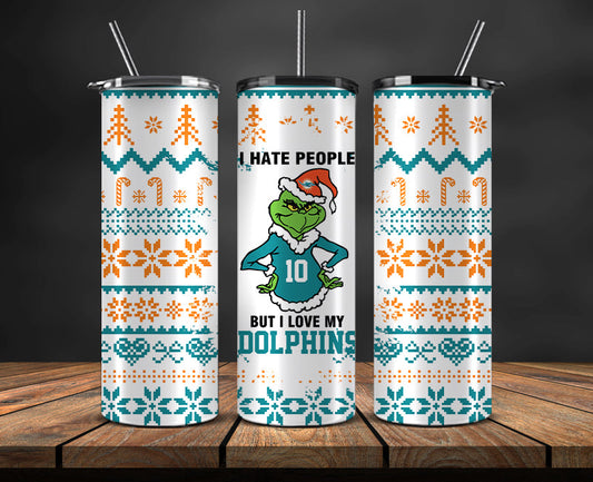 Miami Dolphins Christmas Tumbler Png,NFL Merry Christmas Png, NFL Christmas Tumbler Wrap 110