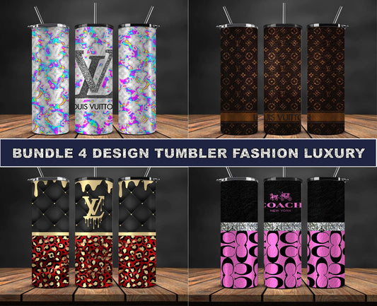 4 Design Brand Logo Fashion Tumbler Designs Bundle 2023 , Tumbler Logo Brand 126