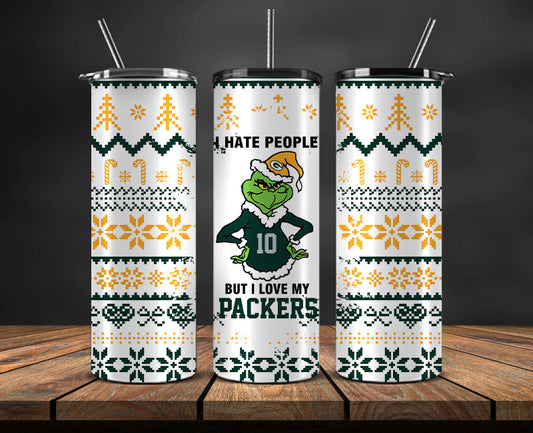 Green Bay Packers Christmas Tumbler Png,NFL Merry Christmas Png, NFL Christmas Tumbler Wrap 117