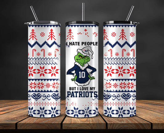 New England Patriots Christmas Tumbler Png,NFL Merry Christmas Png, NFL Christmas Tumbler Wrap 119