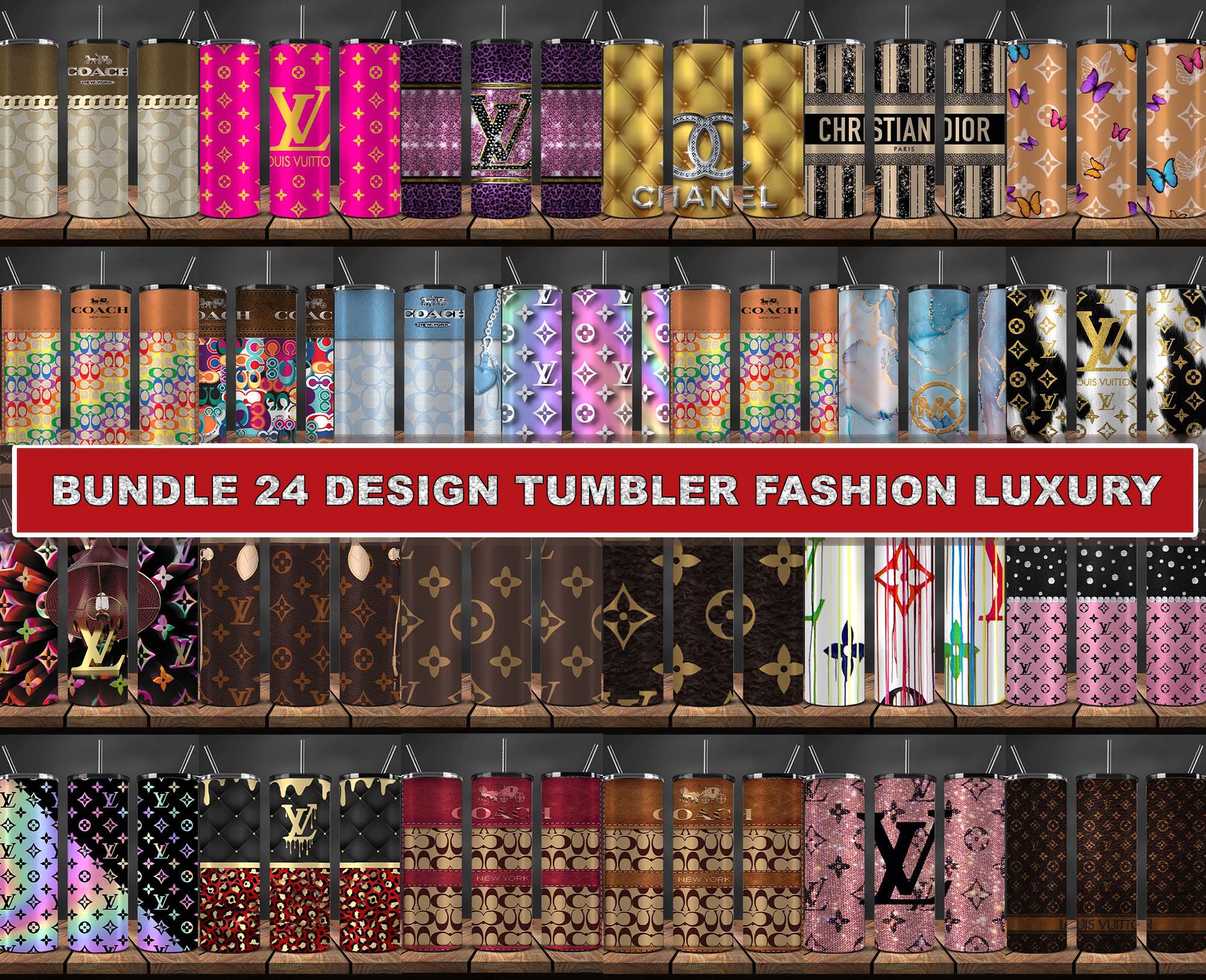 24 Design Brand Logo Fashion Tumbler Designs Bundle 2023 , Tumbler Log –  Tumblerpng