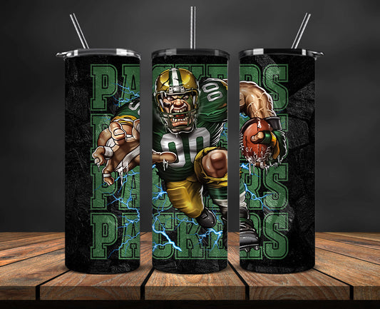 Green Bay Packers Tumbler, Packers Logo Tumbler,NFL Season 2025, Design 121