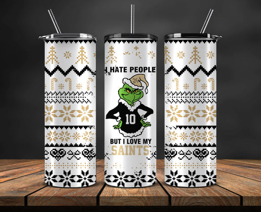 New Orleans Saints Christmas Tumbler Png,NFL Merry Christmas Png, NFL Christmas Tumbler Wrap 123