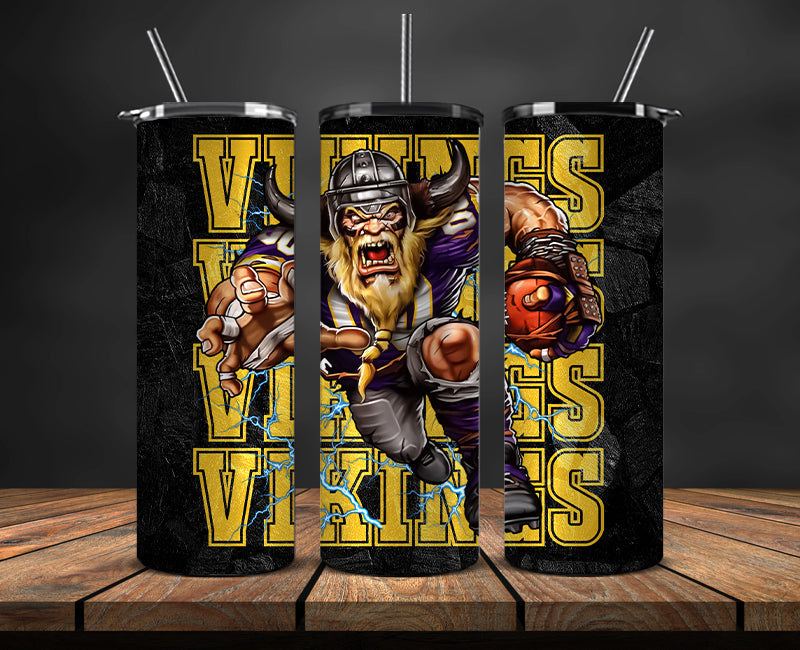 Minnesota Vikings Tumbler, Vikings Logo Tumbler,NFL Season 2025, Design 126