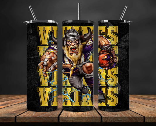 Minnesota Vikings Tumbler, Vikings Logo Tumbler,NFL Season 2023, Design 126