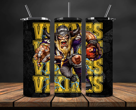 Minnesota Vikings Tumbler, Vikings Logo Tumbler,NFL Season 2025, Design 126