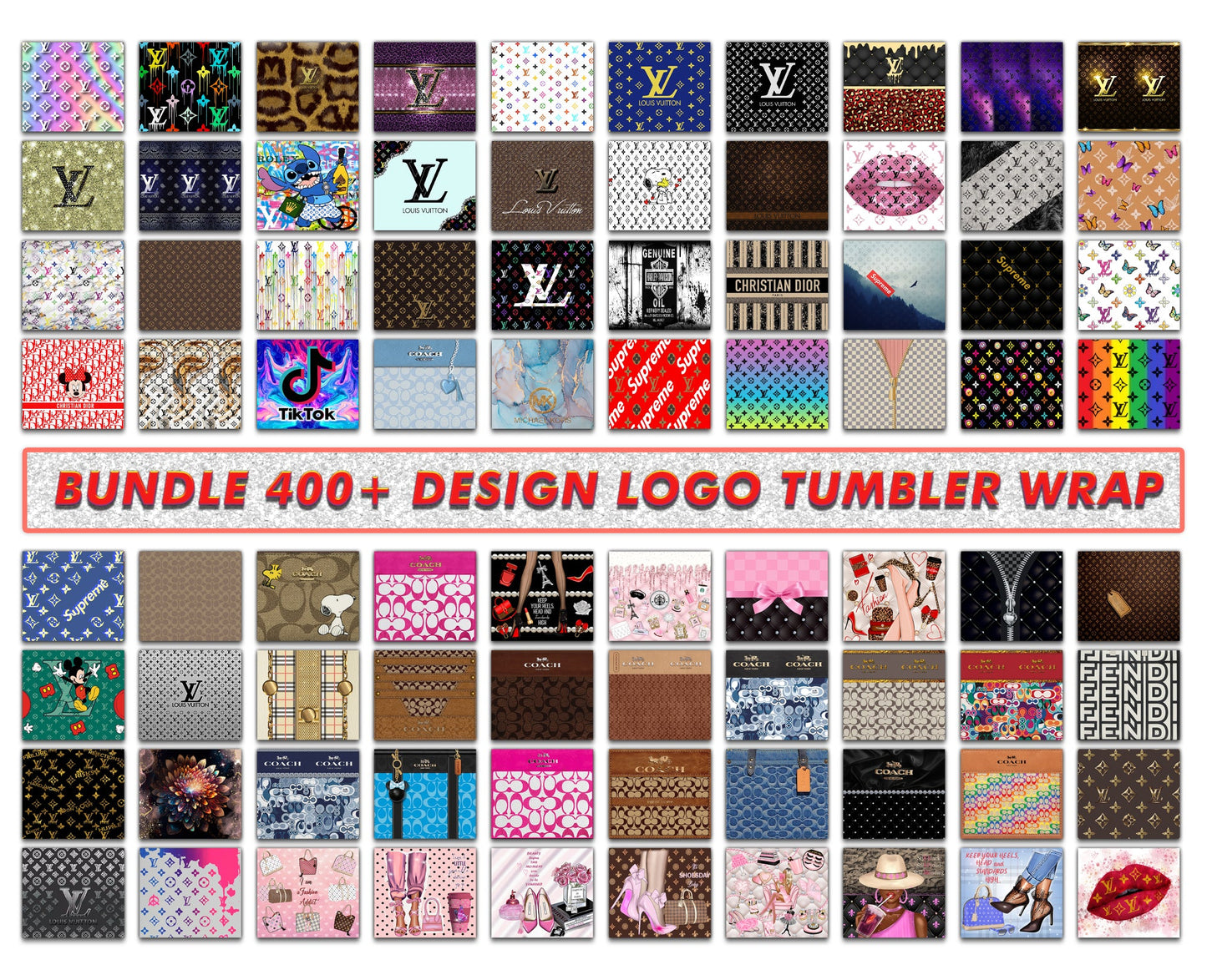 400 Design Tumbler Wrap ,Mega Bundle Fashion Tumbler Designs ,Tumbler Logo Brand 111