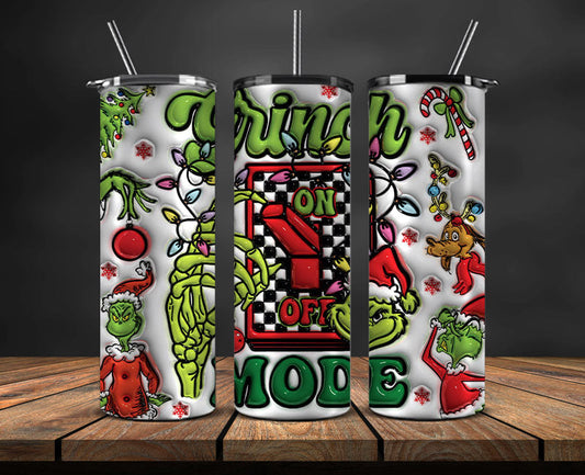 Christmas 20oz Tumbler Wrap PNG, Christmas 3D Inflated Puffy Png 127