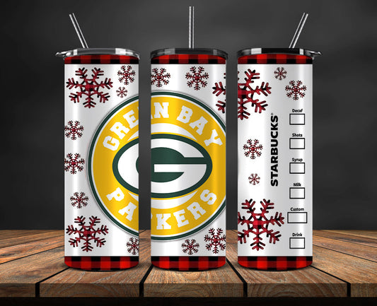 Green Bay Packers Christmas Tumbler Png,NFL Merry Christmas Png, NFL Christmas Tumbler Wrap 12