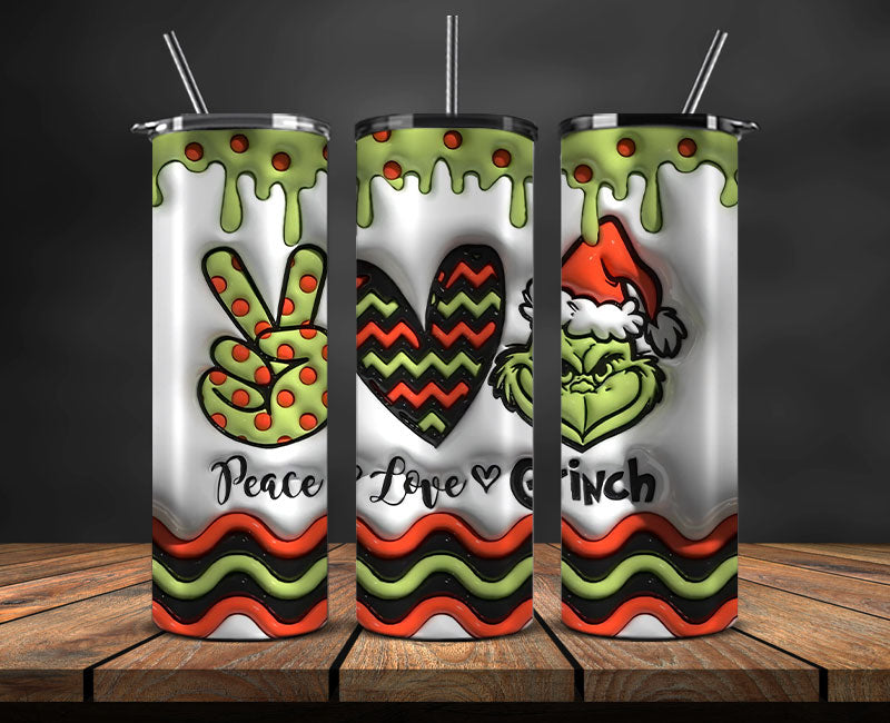 Christmas 20oz Tumbler Wrap PNG, Christmas 3D Inflated Puffy Png 132
