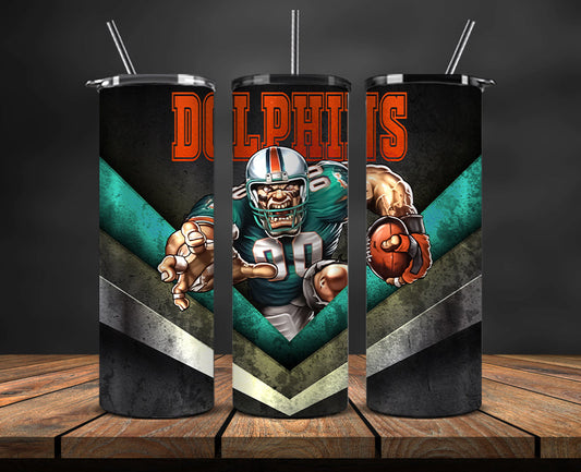 Miami Dolphins Tumbler, Dolphins Logo Tumbler ,NFL Season 2025, Design 13