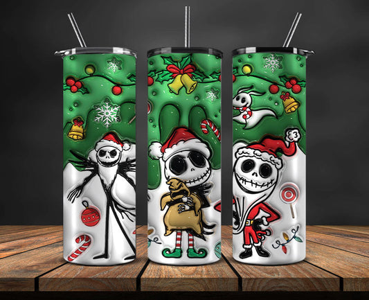 Christmas 20oz Tumbler Wrap PNG, Christmas 3D Inflated Puffy Png 140