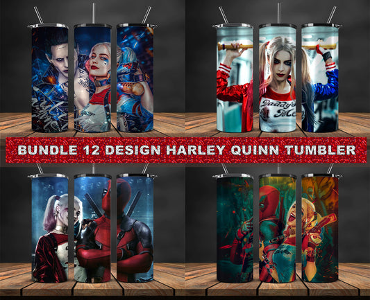 Bundle 4 Harley Quinn Tumbler Wrap,Harley Quinn Tumbler 20oz Png,Harley Quinn Tumbler 14