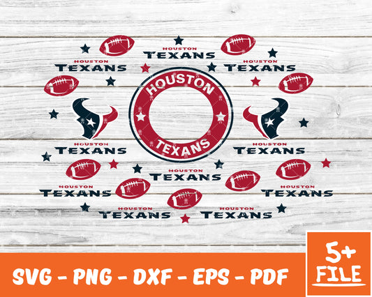 Houston Texans Full Wrap Template Svg, Cup Wrap Coffee 14
