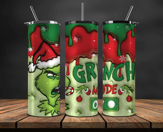 Christmas 20oz Tumbler Wrap PNG, Christmas 3D Inflated Puffy Png 14