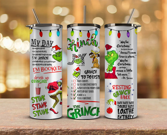 20oz Tumbler Png,Christmas Tumbler Design, 20 Oz Tumbler Sublimations,Grinch Tumbler 20oz Bundle, Christmas Tumbler PNG, Christmas Tumbler 14