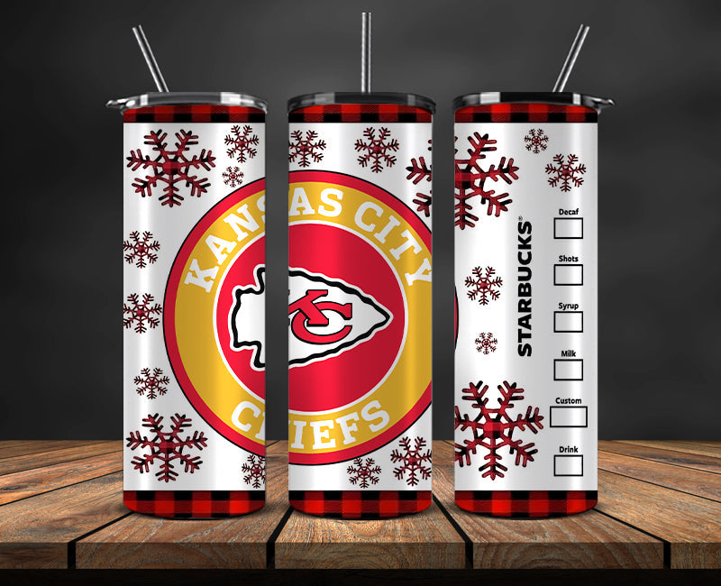 Kansas City Chiefs Christmas Tumbler Png,NFL Merry Christmas Png, NFL Christmas Tumbler Wrap 16