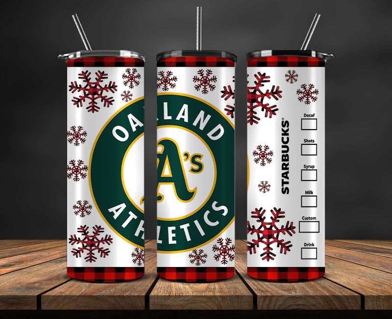 Oakland Athletics Png,Christmas MLB Tumbler Png , MLB Christmas Tumbler Wrap 16