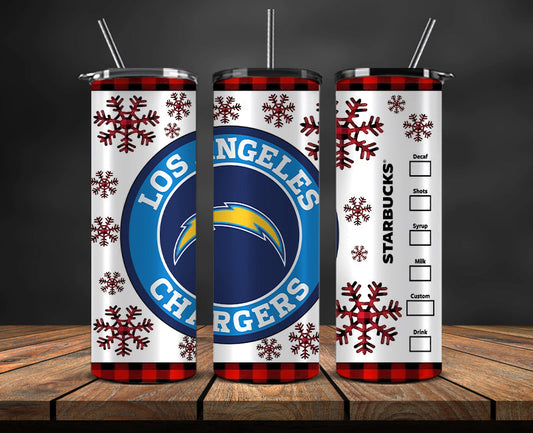 Los Angeles Chargers Christmas Tumbler Png,NFL Merry Christmas Png, NFL Christmas Tumbler Wrap 17