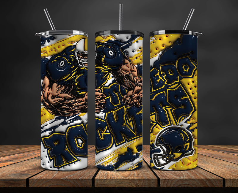 Football Mascot Colleges 3D Tumbler Skinny , Football Tumbler Png ,Nfl Tumbler Wrap 17