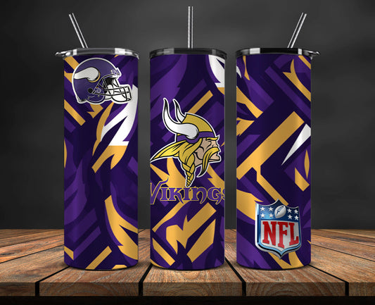 Minnesota Vikings Tumbler, Vikings Logo Tumbler,NFL Season 2023, Design 183