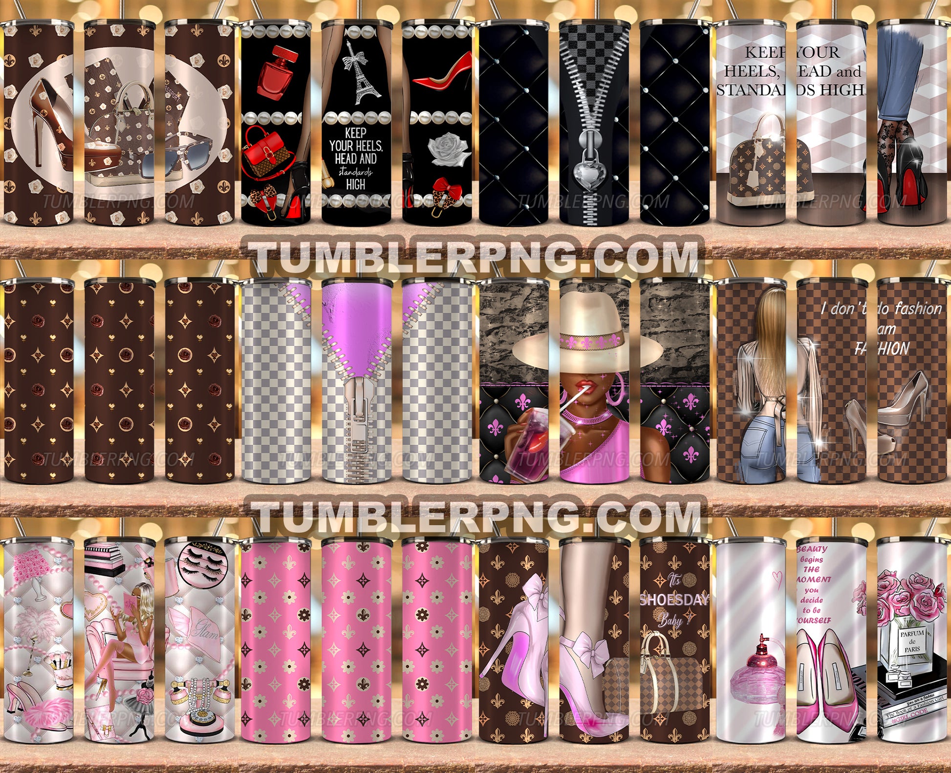 Tumbler Wraps 20 oz, Fashion Luxury Logo Tumbler Wrap Png Bundle, Logo  Brand Tumbler , 20oz Skinny , Tumbler Wrap Bundle Designs 02