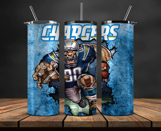 Chargers Football Png , Football Tumbler Wrap 18