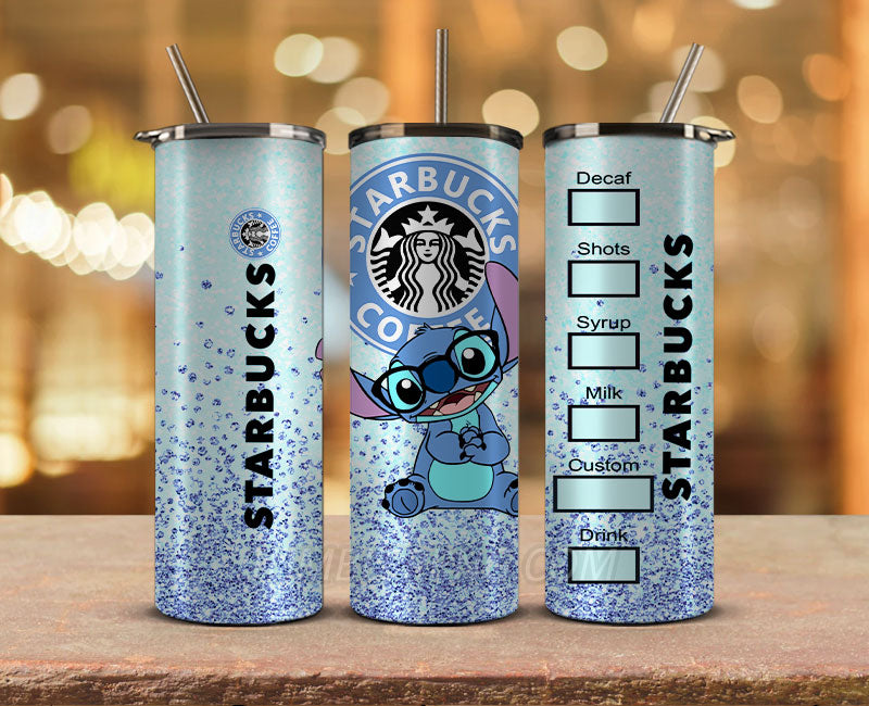 Stitch Starbucks 20oz Tumbler Png,20 oz Skinny Tumbler Wraps, Stitch Tumbler Wrap 18