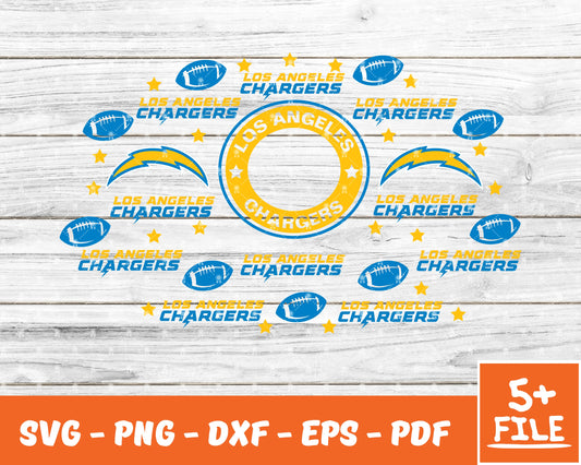 Los Angeles Chargers Full Wrap Template Svg, Cup Wrap Coffee 18