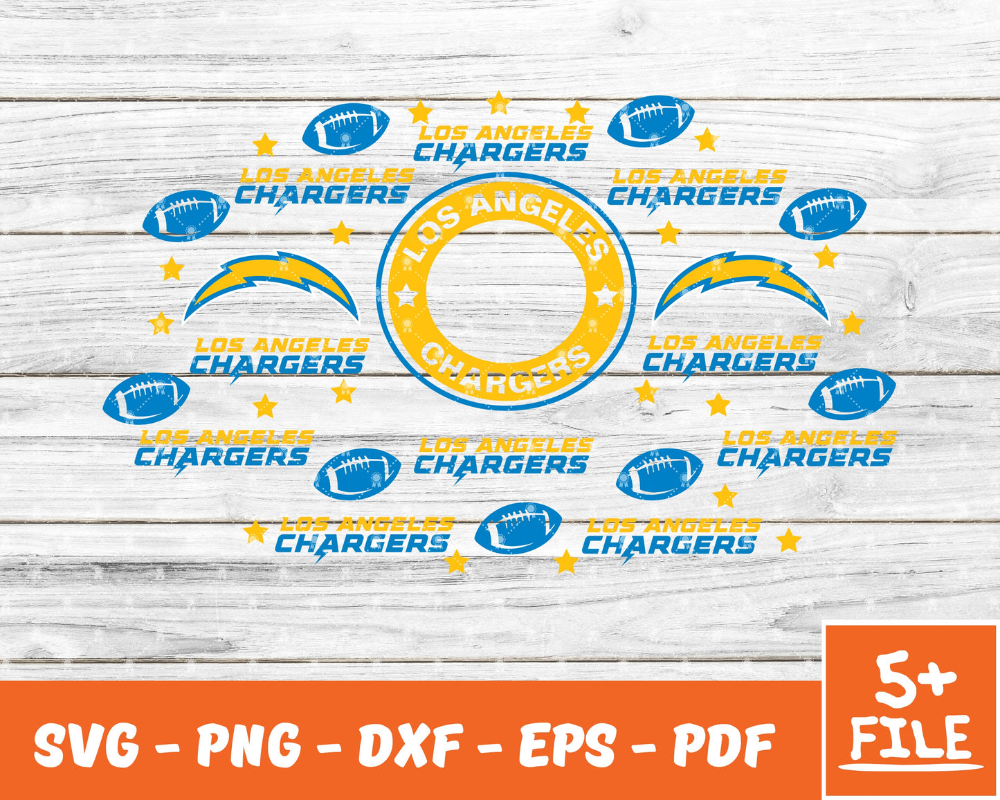 Los Angeles Chargers Full Wrap Template Svg, Cup Wrap Coffee 18