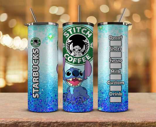 Stitch Starbucks 20oz Tumbler Png,20 oz Skinny Tumbler Wraps, Stitch Tumbler Wrap 19