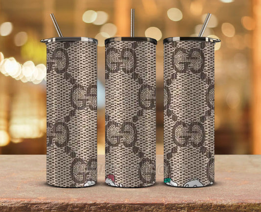 Luxury Designer Tumbler Design,Skinny Tumbler 20oz ,Digital Luxury Fashion 20oz Tumbler Wrap, Gucci Tumbler Logo Brand 19