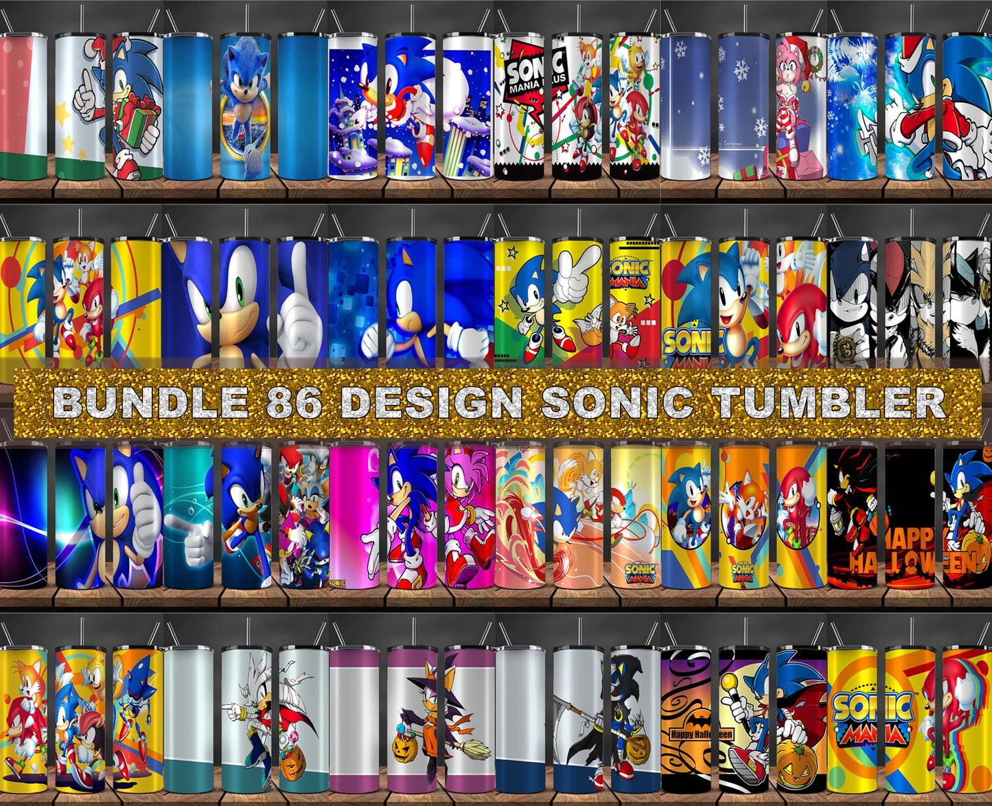 86 Design Sonic The Hedgehog Tumbler,20 Oz Sonic Tumbler Png, Sonic Tumbler Wrap 19