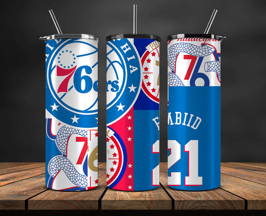 Philadelphia 76ers Logo Tumbler,Basketball Sports Tumbler , Basketball Tumbler Wrap, Nba Tumbler Wrap 01