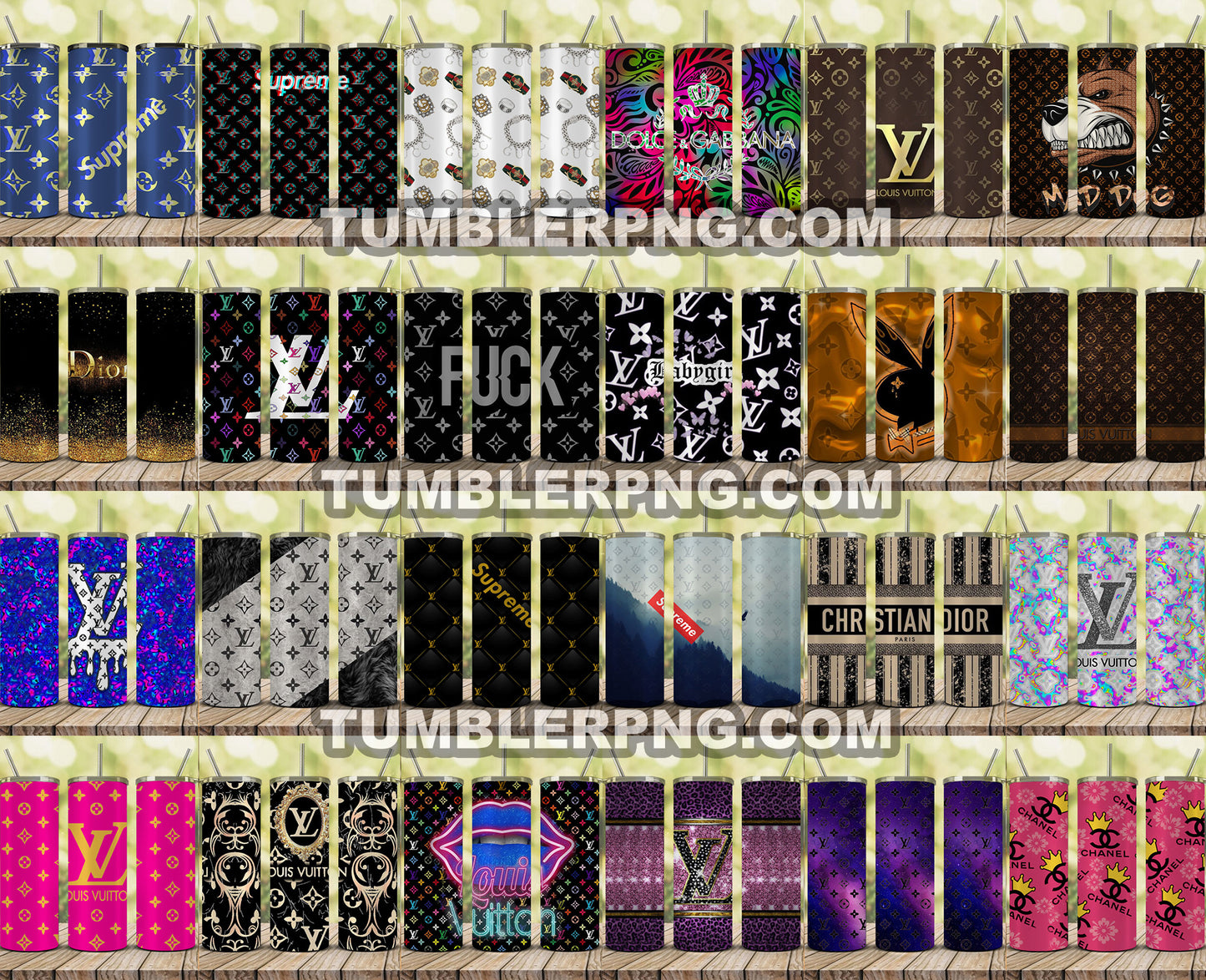 50 Tumbler Wraps 20 oz, Fashion Luxury Logo Tumbler Wrap Png Bundle, Logo Brand Tumbler , Logo Fashion , Skinny 20oz Sublimation , Tumbler Wrap Bundle Designs 12