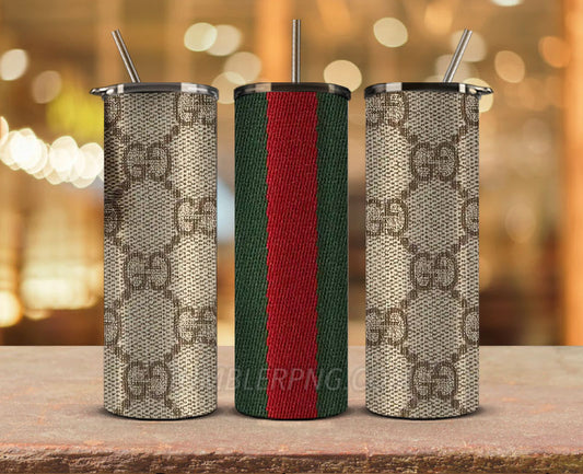 Luxury Designer Tumbler Design,Skinny Tumbler 20oz ,Digital Luxury Fashion 20oz Tumbler Wrap,Gucci Tumbler Logo Brand 20