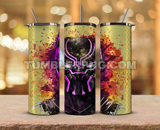 Wakanda Forever Black Panther Skinny Tumbler 20oz Sublimation DesignS for Straight Tumbler Design,Black Panther Tumbler Desing,Wakanda Forever wrap png, Marvel Heroes Tumbler Skinny 10