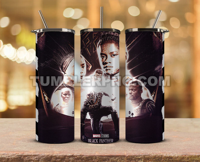 Wakanda Forever Black Panther Skinny Tumbler 20oz Sublimation DesignS for Straight Tumbler Design,Black Panther Tumbler Desing,Wakanda Forever wrap png, Marvel Heroes Tumbler Skinny 12