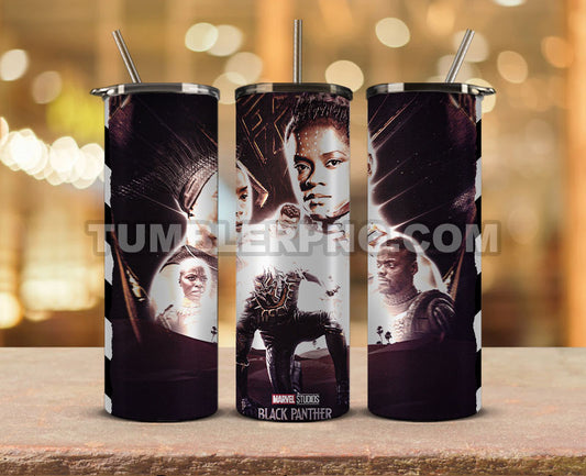Wakanda Forever Black Panther Skinny Tumbler 20oz Sublimation DesignS for Straight Tumbler Design,Black Panther Tumbler Desing,Wakanda Forever wrap png, Marvel Heroes Tumbler Skinny 12